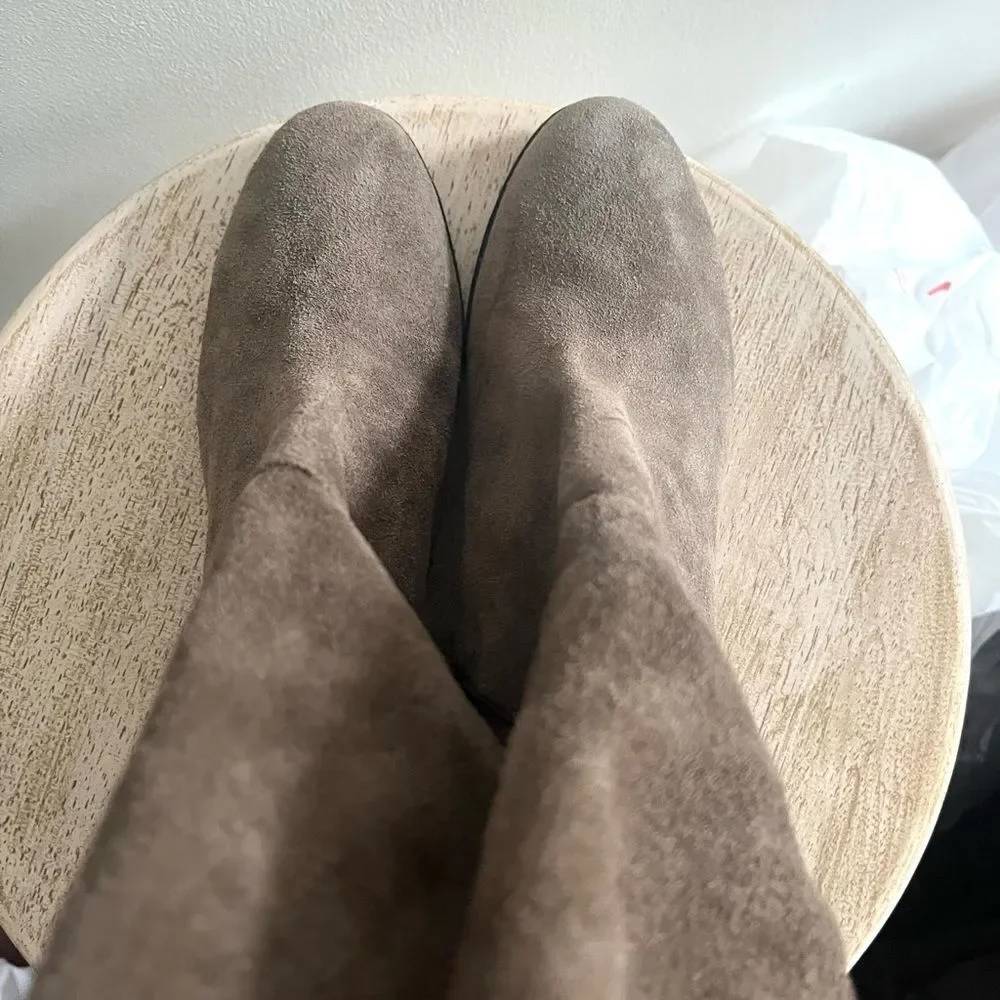 Lucky Brand Calypso Suede Over The Knee Boots in Falcon Brown Size 8 NWOB